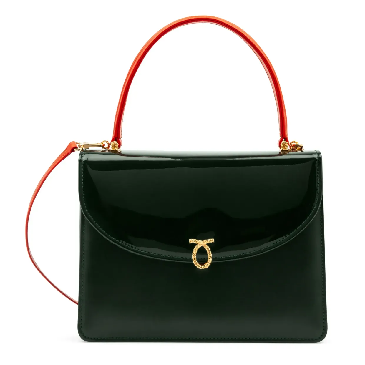 Bellini - Forest Green / Dark Green (Patent) / Tangerine