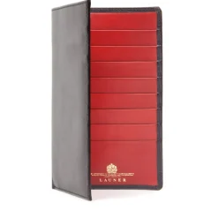 Breast pocket credit card wallet – Ebony Black / Scarlet