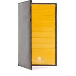 Breast pocket sixteen credit card wallet – Ebony Black / Chrome Yellow