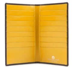 Breast pocket sixteen credit card wallet – Ebony Black / Chrome Yellow