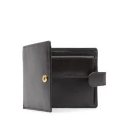 Coin purse wallet with tab closure – Ebony Black
