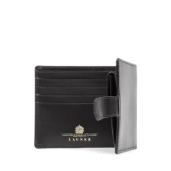 Coin purse wallet with tab closure – Ebony Black