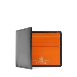 Eight credit card wallet – Ebony Black / Tangerine