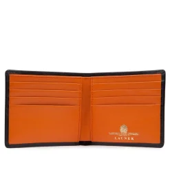 Eight credit card wallet – Ebony Black / Tangerine