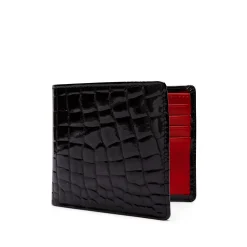 Eight credit card wallet – Black Croc Effect / Scarlet / Royal Blue