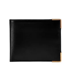 Eight credit card wallet with Gold-plated Corners – Black / Sage