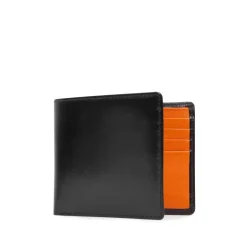Eight credit card wallet – Ebony Black / Tangerine