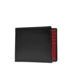 Eight credit card wallet – Ebony Black / Scarlet