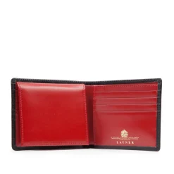 Eight credit card wallet with window flap – Ebony Black / Scarlet