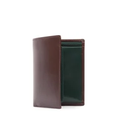 Four card holder with purse – Cuban Brown / Forest Green