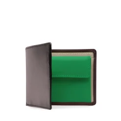 Four credit card wallet with coin purse – Cuban Brown / Buttermilk / Emerald