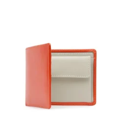 Four credit card wallet with coin purse – Tangerine / Bone White