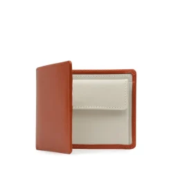 Four credit card wallet with coin purse – Spiced Orange / Bone White