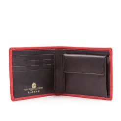 Four credit card wallet with coin purse – Scarlet / Ebony Black