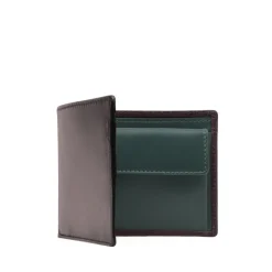 Four credit card wallet with coin purse – Cuban Brown / Forest Green