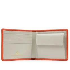 Four credit card wallet with coin purse – Tangerine / Bone White