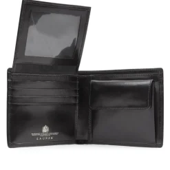 Four credit card wallet with coin purse and window – Ebony Black