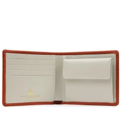 Four credit card wallet with coin purse – Spiced Orange / Bone White