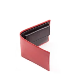 Four credit card wallet with coin purse – Scarlet / Ebony Black