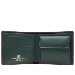 Four credit card wallet with coin purse – Cuban Brown / Forest Green