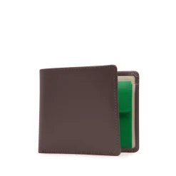 Four credit card wallet with coin purse – Cuban Brown / Buttermilk / Emerald
