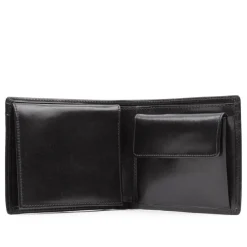 Four credit card wallet with coin purse and window – Ebony Black