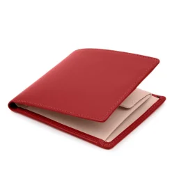 Four credit card wallet with coin purse – Scarlet / Powder Pink