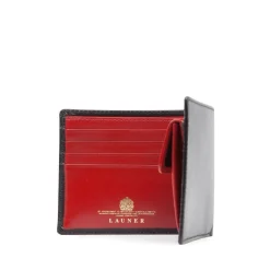 Four credit card wallet with coin purse – Ebony Black / Scarlet