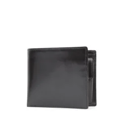 Four credit card wallet with coin purse and window – Ebony Black
