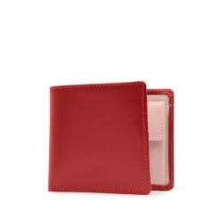 Four credit card wallet with coin purse – Scarlet / Powder Pink