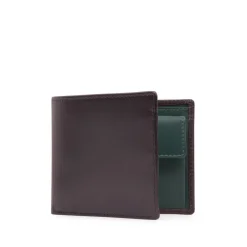 Four credit card wallet with coin purse – Cuban Brown / Forest Green