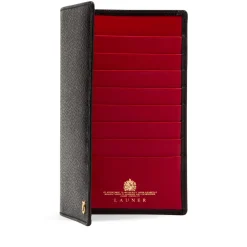 Hatherton 16 Card Breast Wallet – Caviar Black / Scarlet