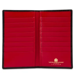 Hatherton 16 Card Breast Wallet – Caviar Black / Scarlet