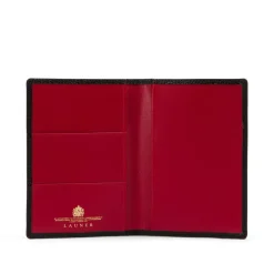 Hatherton Passport holder – Caviar Black / Scarlet