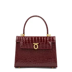 Judi - Burgundy Croc Effect