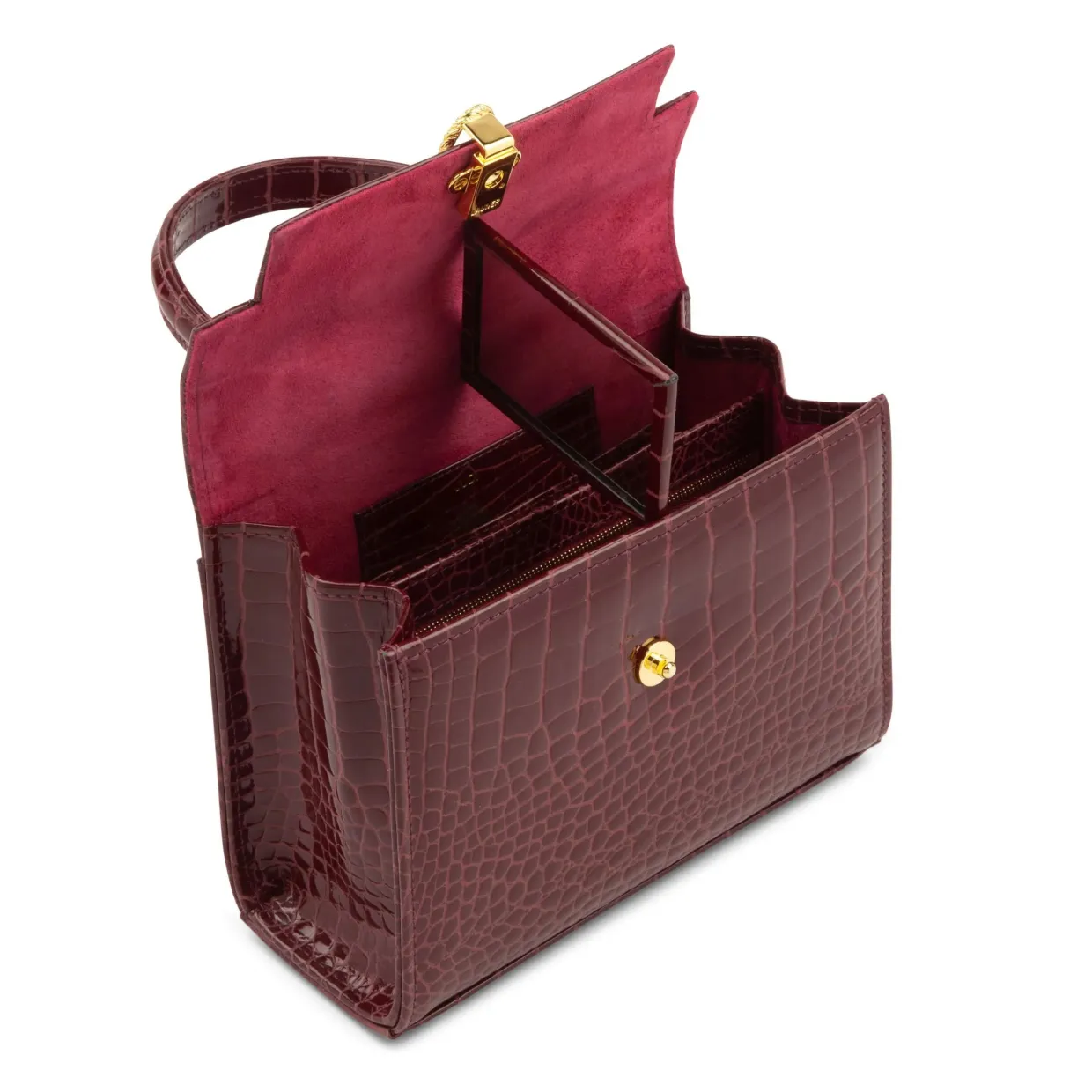 Judi - Burgundy Croc Effect