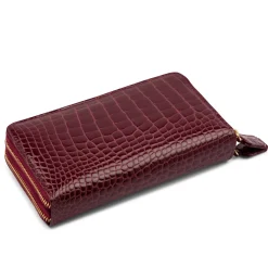Lily – Burgundy Croc Effect / Bone White