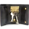 Six-hook key case with zip – Ebony Black