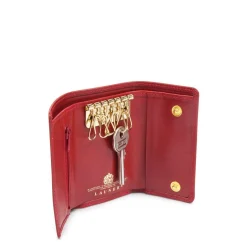 Six-hook key case with zip – Scarlet