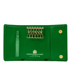 Six-hook key case with zip – Emerald
